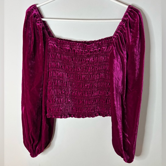 Anthropologie Fuchsia VeluSmocked Blouse - Picture 7 of 8